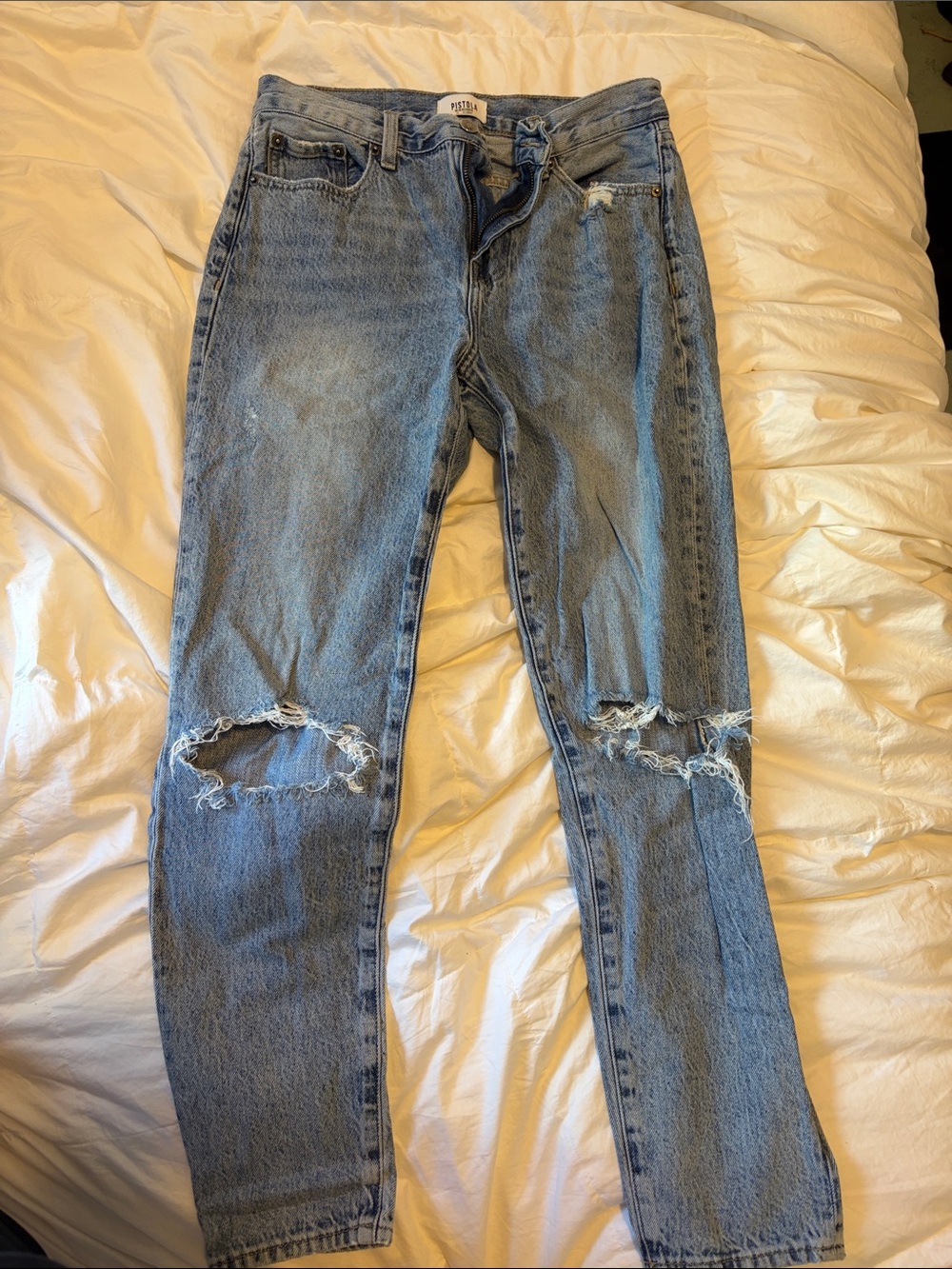 pistola Light Blue Ripped Skinny Jeans - size 27